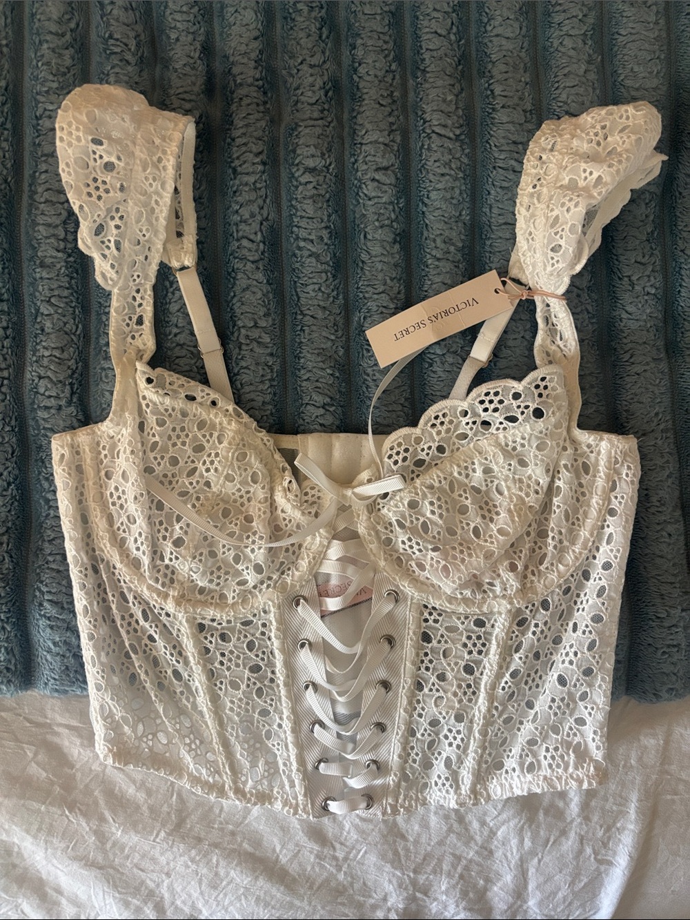 Victoria's Secret White Lace Corset Top